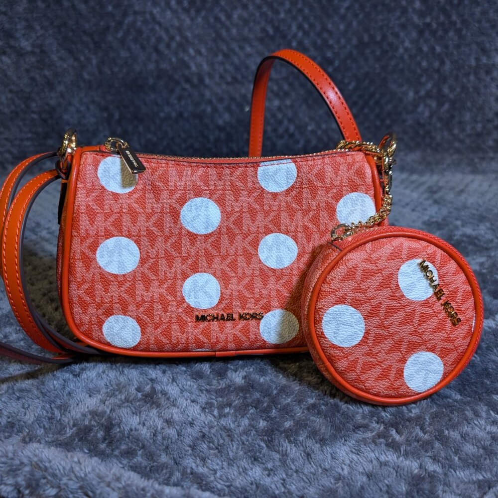 Michael Kors Carmela Small Polka Dots and Signature Pochette